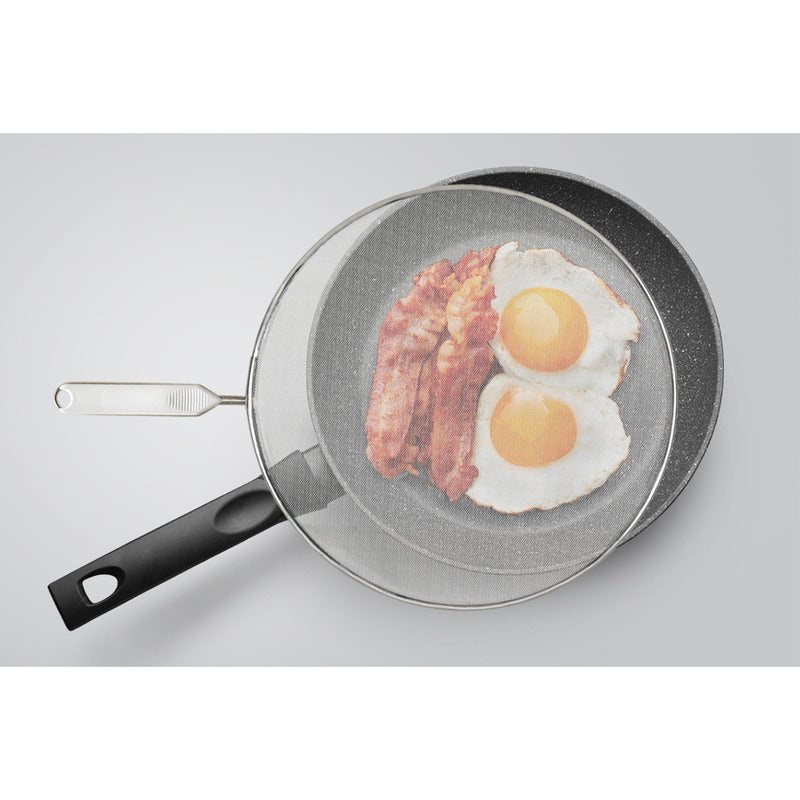 Juego 2 Pz Tapa Anti-salpicaduras 21 Y 29cm Marca Metaltex® Blanco Tapa Antisalpicadura