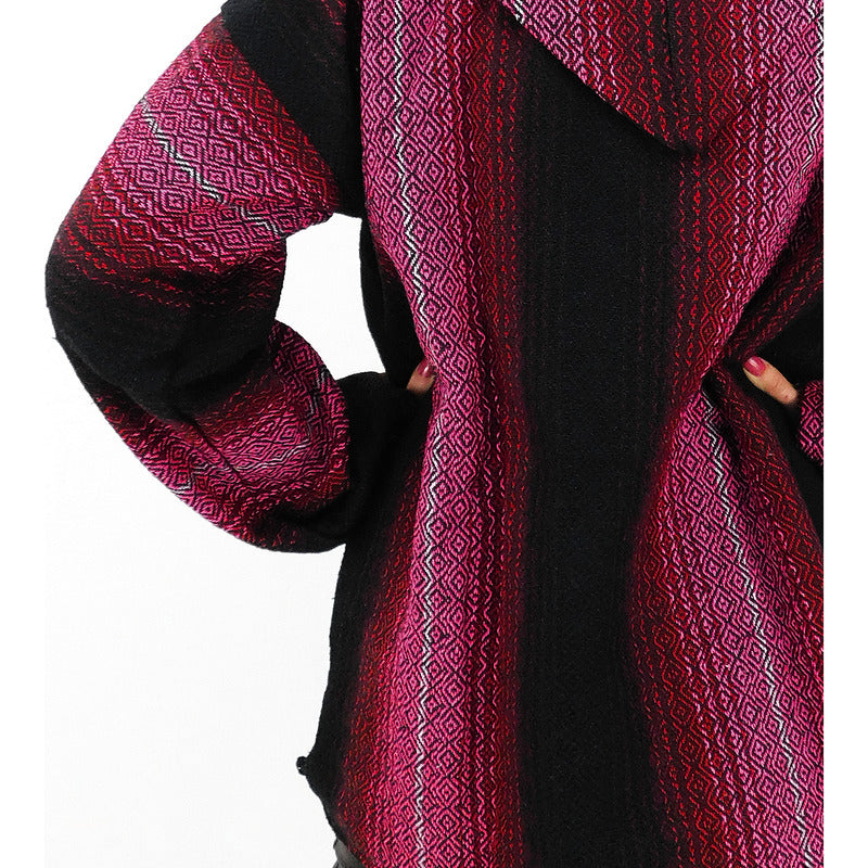 Suéter Poncho Canguro Artesanal Hoodie Acrilico Colores