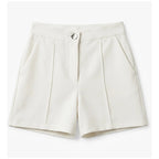 Short Semi Formal Para Mujer Mod. X840 Marca Julys® Hueso Lisa Ch