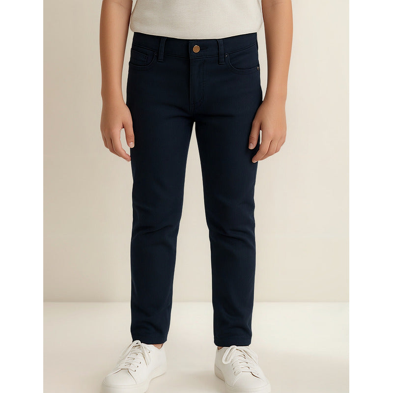 Pantalón Entallado Para Niño Mod.582 Marca Mayoral® Azul Marino Liso 18