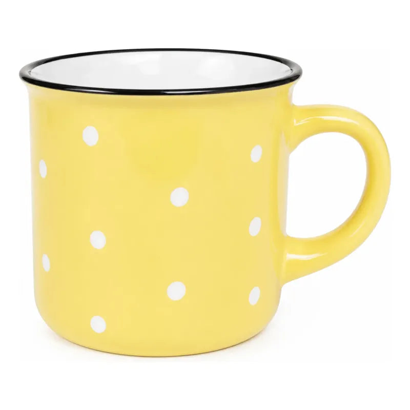Taza De Ceramica Con Puntos 340ml Mod. 1744-60 Amarillo Puntos