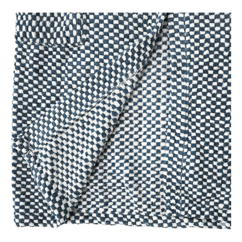Bata Domino Suave Para Descanso / Baño Con Bolsillos Unisex Azul Dominó Unica