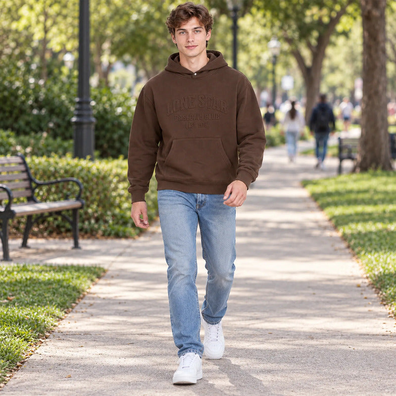 Sudadera Casual Para Hombre Mod. Cosv0316 Marca Lob® M Marrón Lisa