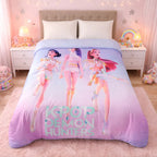 Cobertor Ligero Super Suave Matrimonial Diseños Providencia® K-pop Demon Hunters  850 G Multicolor