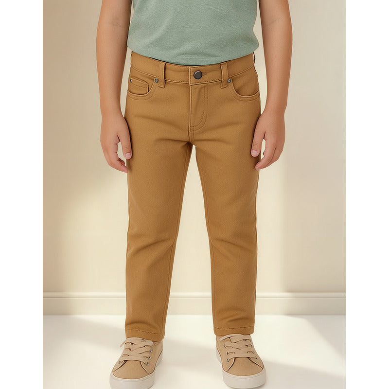 Pantalón Sarga Para Niño Mod.509 Marca Mayoral® Camel Liso 2
