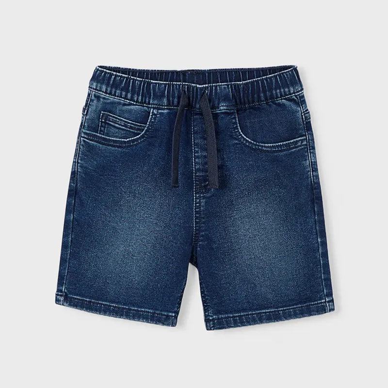 Bermuda De Mezclilla Para Niño Mod.3210 Marca Mayoral® Marino Lisa 9 Años