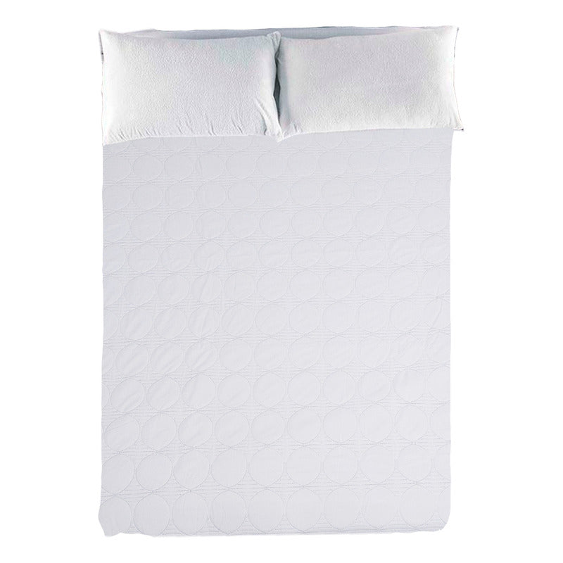 Protector De Colchón Impermeable Mat Basico Plus Vianney® Blanco Liso Matrimonial