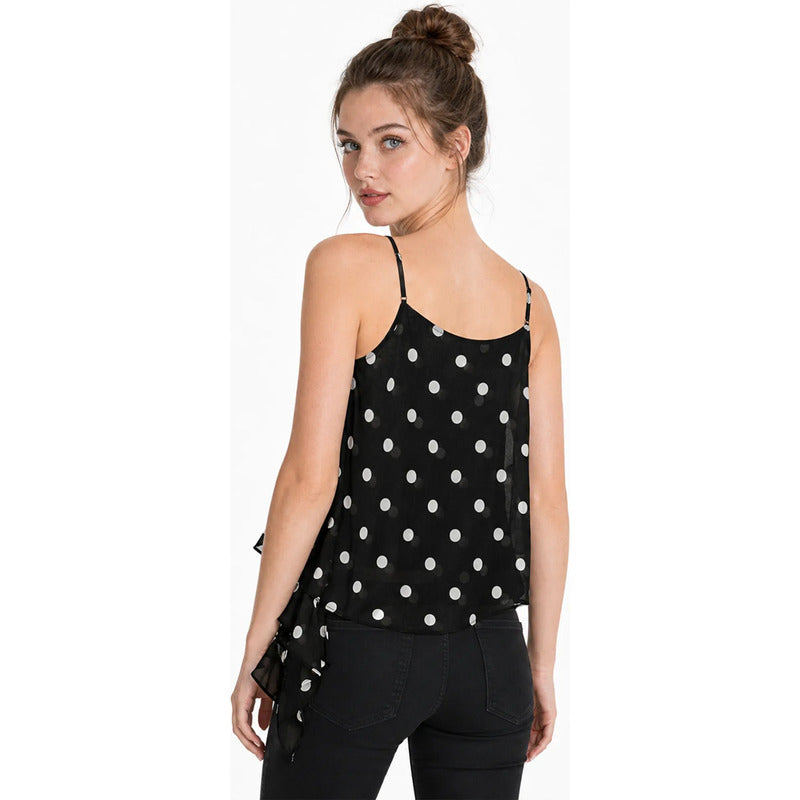 Blusa Tipo Gasa Con Holanes Para Mujer Mkmb0167 Mako & Co® Multicolor Lunares Ch