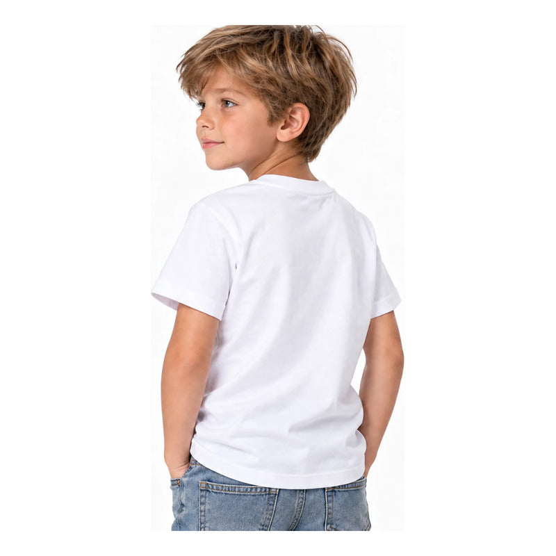 Playera Casual Para Niño Mod.3063 Marca Mayoral® Blanco Animales Surfistas 6 Años Lisa