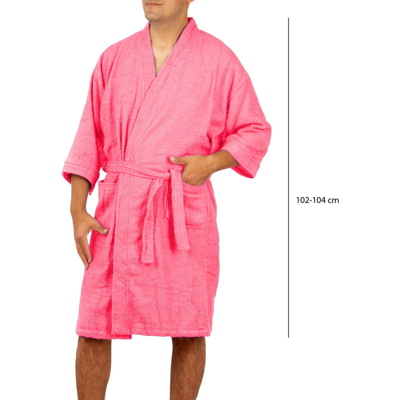 Bata De Baño Unisex Absorbente Unitalla Tela Suave Ligera