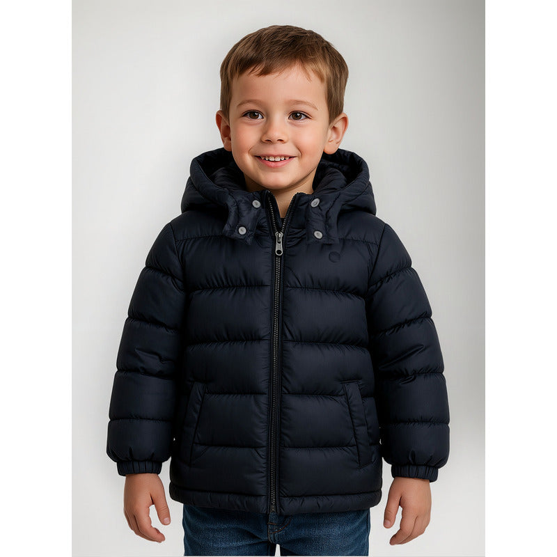 Chamarra De Niño Gorro Desmontable Mod.412 Mayoral® Marino 8 Años Liso