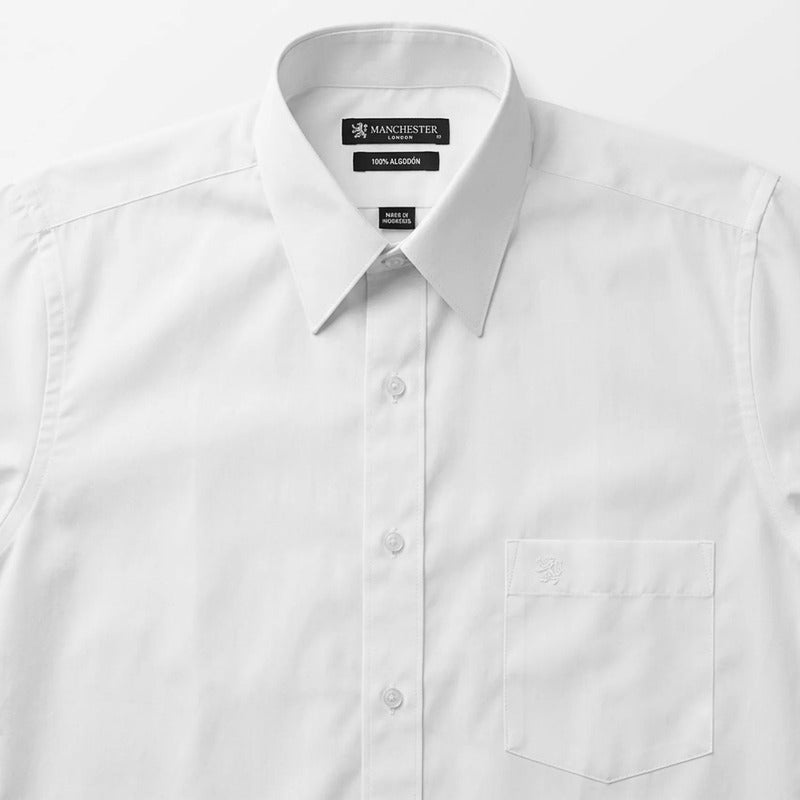 Camisa Básica Para Hombre Mod.5232 Marca Manchester® Blanco Lisa 16