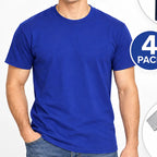 Playera Básica De Hombre Paquete 4pz Multicolores Skannda® Azul Oscuro - Azul - Negro - Gris Lisa Paquete Playeras