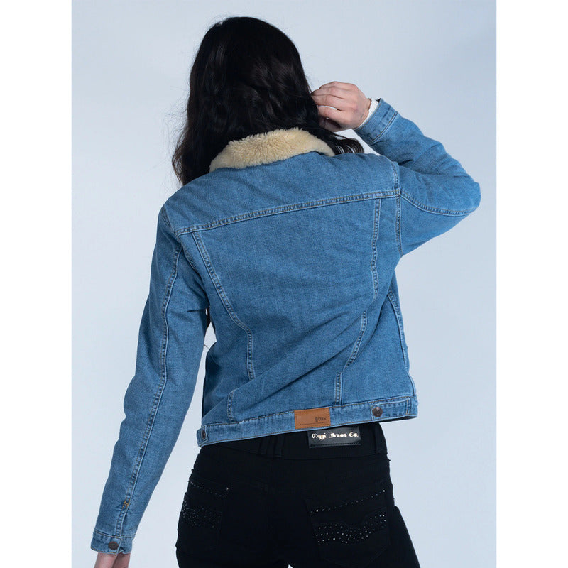 Chamarra Borrega De Mezclilla Para Mujer Marca Oggi®