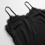 Blusa Casual Con Encaje Para Mujer Mod.4420 Marca Exotica® Negro Lisa Ch