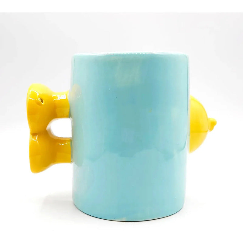 Taza De Cerámica Animales 3d Cute 480ml Marca Top Choice® Celeste Pollito