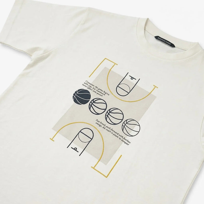 Playera Casual Para Niño Mod.7045 Marca Nukutavake Mayoral® Beige Básquetbol 10 Años Lisa