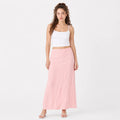 Falda Larga Ligera Para Mujer Mod. Kd028 Marca Julys® Rosa Lisa M