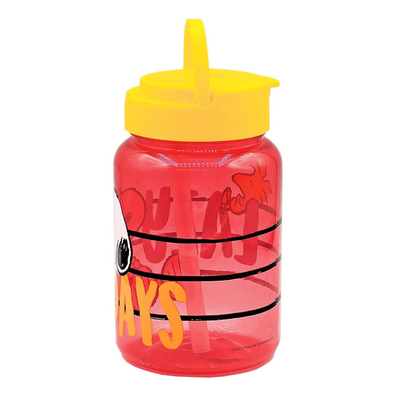 Botella De Plástico 500ml Con Popote Diseños Infantil Varios