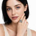 Anillo Margarita Texturizada Plateado Ajustable Para Mujer Plateado Unitalla