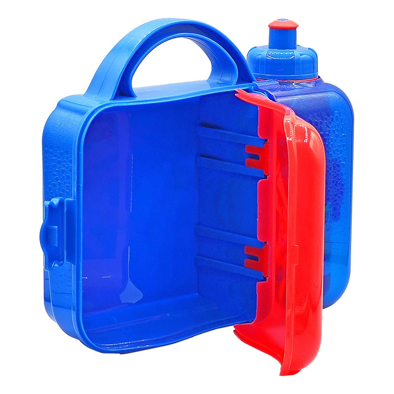 Lonchera Infantil De Plástico Con Botella Diseños Varios