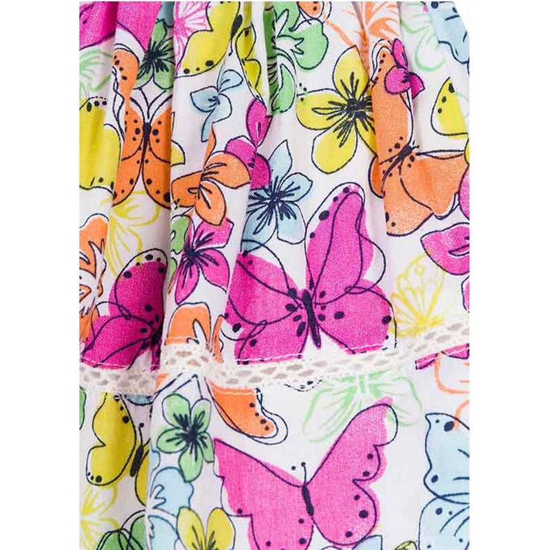 Falda Con Estampado De Flores Y Mariposas Losan 916-7065aa