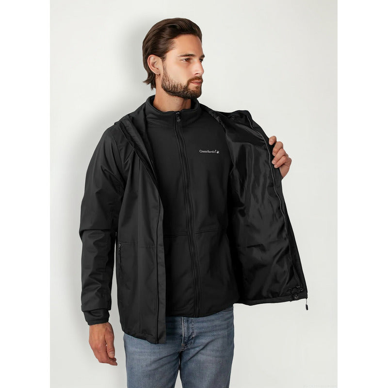Chamarra + Sudadera Para Hombre Cw86-pol8722 Greenlander® Negro G Lisa