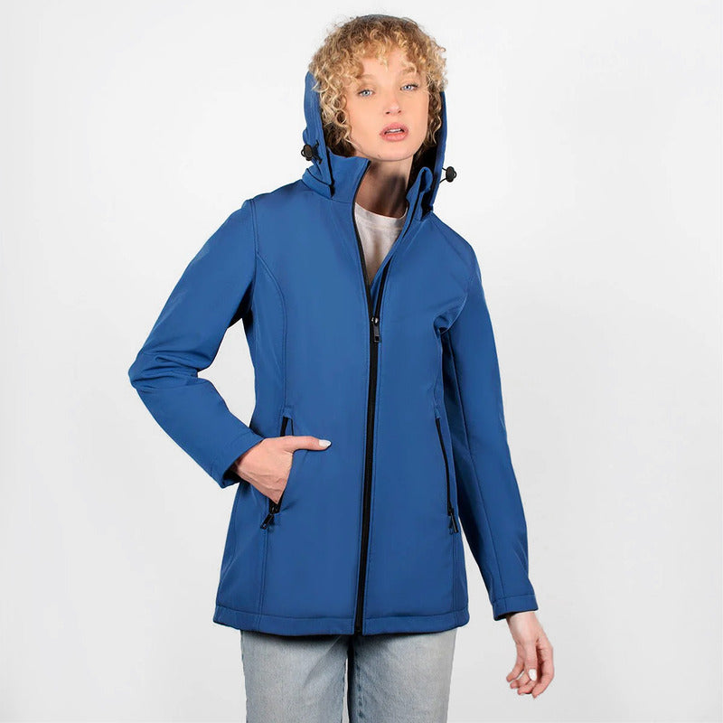 Chamarra Para Mujer Mod.dw89-pol7888 Marca Greenlander® Azul 3xg Lisa