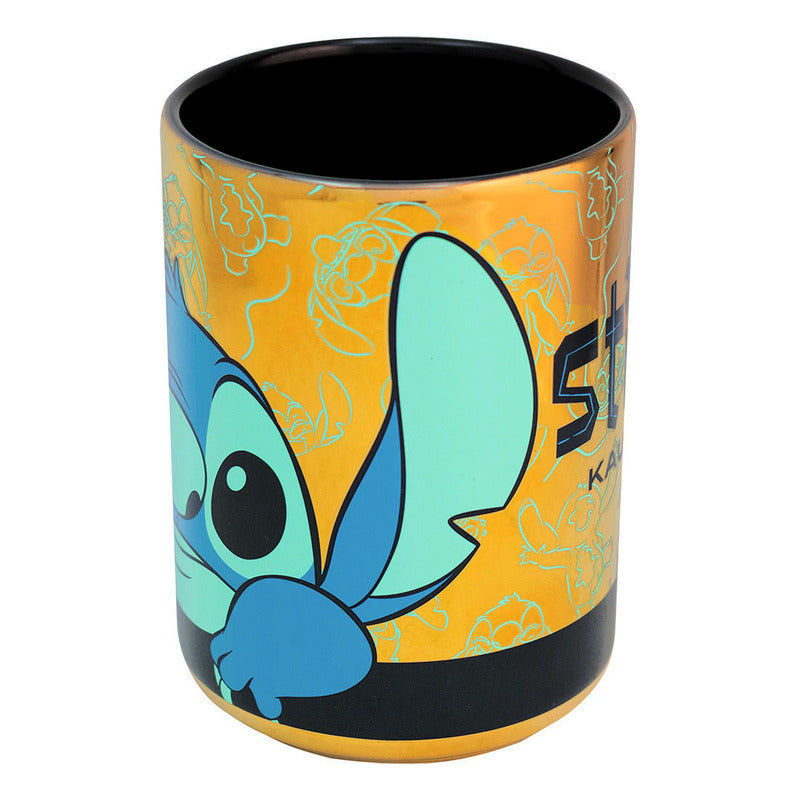 Taza Iridiscente De Ceramica 400ml Modelos Animados Multicolor Stitich 2415-4727