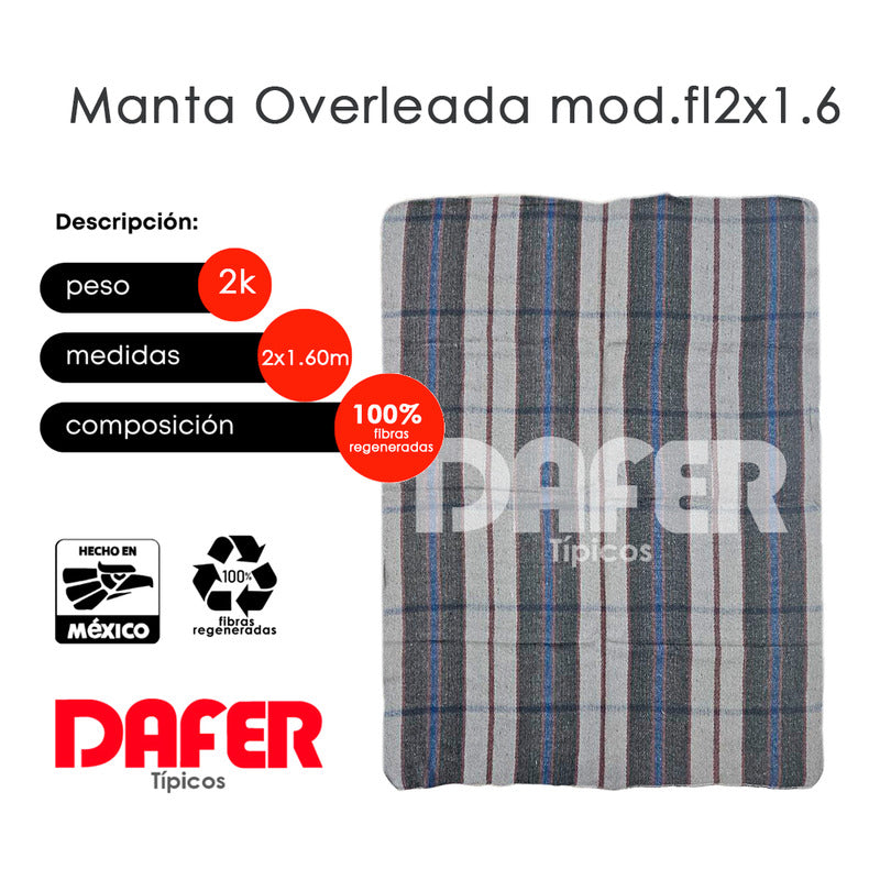 Cobija Mexicana Manta Overleada Mod.fl2x1.6m 2k Económica