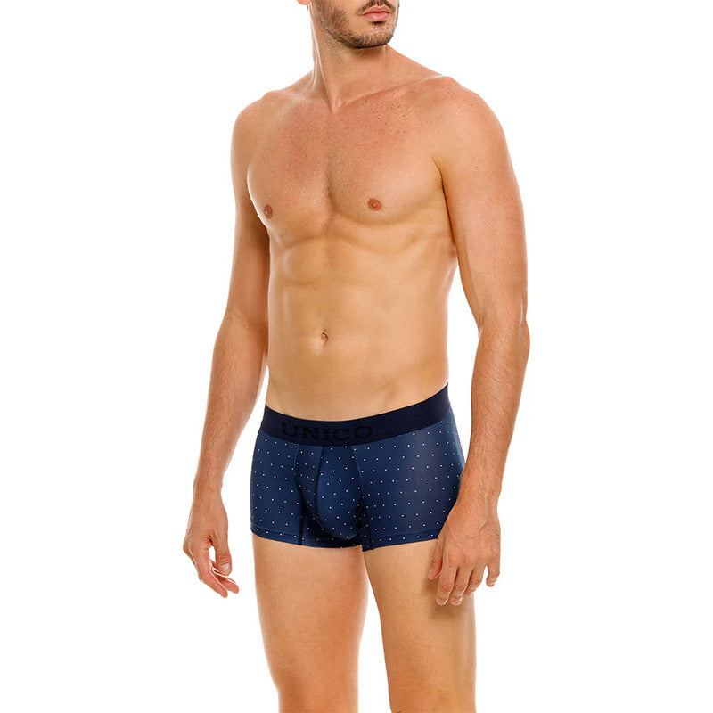 Bóxer Corto Elástico Para Hombre Marca Mundo Único® Baltico De Puntos M