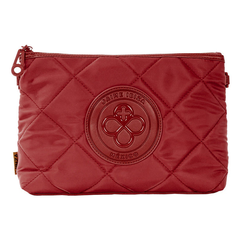 Cosmetiquera Crossbody Para Mujer Mod. Ji 262 Jaime Ibiza® Rojo Geométrico