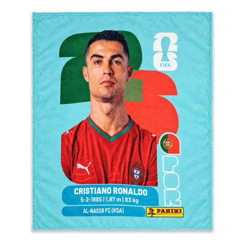 Frazada Ligera Super Suave Matrimonial Futbol Providencia® Equipo 500 G Cr7 Panini
