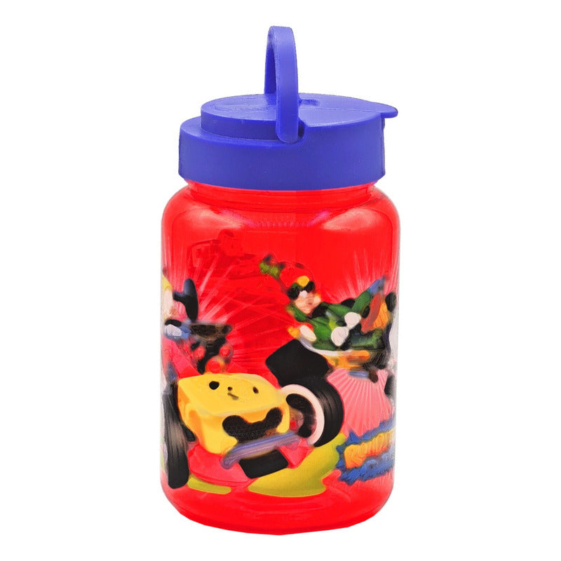 Botella De Plástico 500ml Con Popote Diseños Infantil Varios