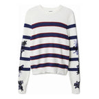 Suéter Casual Para Mujer 22swjf45/1000 Marca Desigual® Blanco Rayas S
