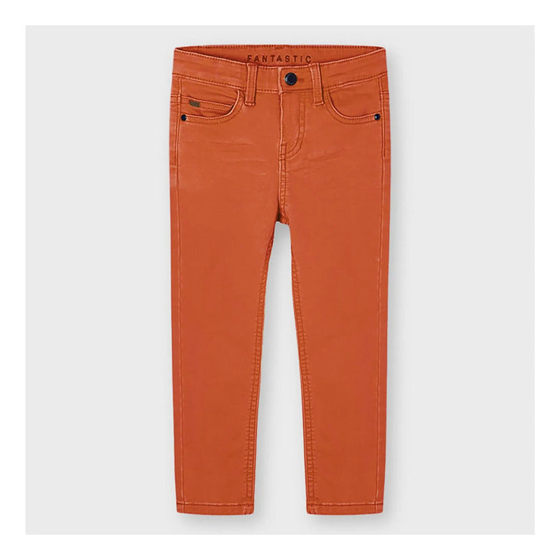 Pantalon Slim Fit Para Niño Mod.4559 Marca Mayoral® Naranja Liso 9 Años