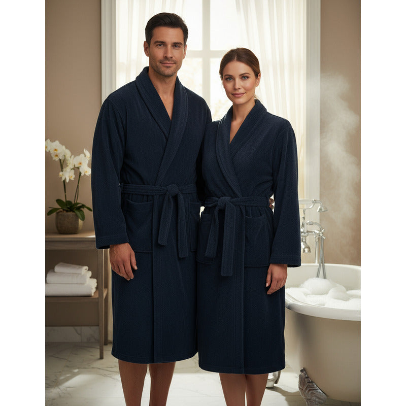 Bata De Baño Unisex Absorbente Unitalla Tela Suave Ligera