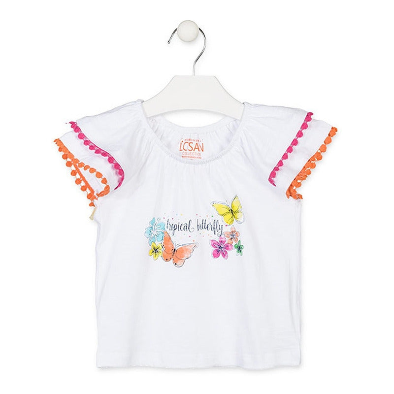 Blusa Holgada Con Adorno En Manga Mod.916-1022 Marca Losan®