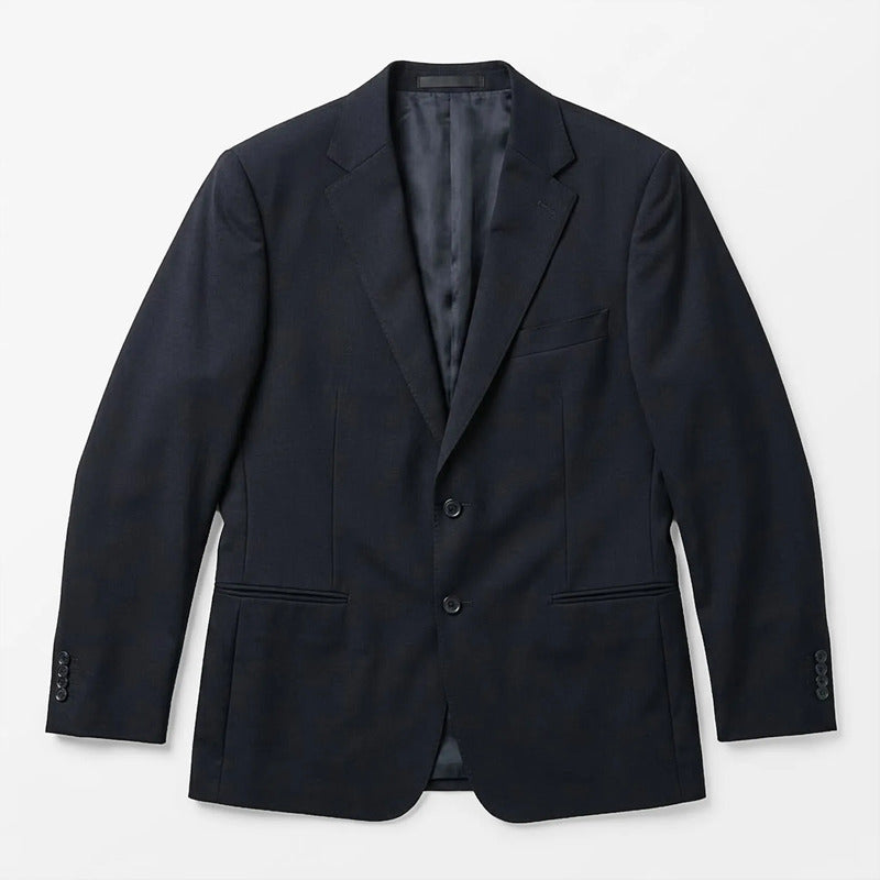 Traje Para Hombre Tejido Elastico Mod.59734 Marca Puro Ego® Azul Oscuro Lisa 48