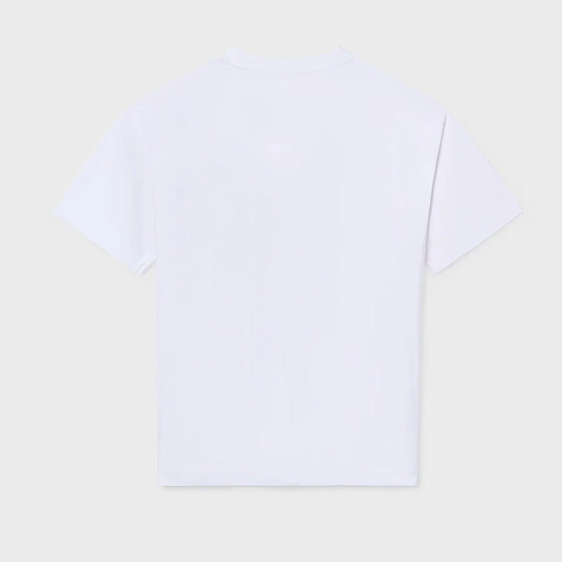 Playera Casual Para Niño Mod.6033 Marca Mayoral Nukutavake® Blanco Videojuego 10 Años Lisa