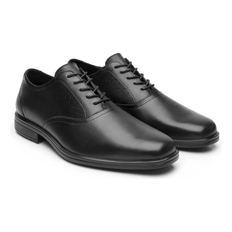 Zapato Derby Semivestir Para Hombre Mod.407817 Marca Flexi® Negro Lisa 27 Mx