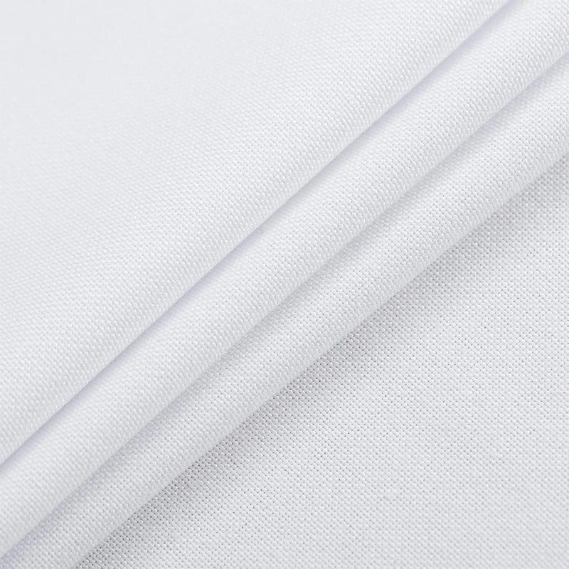 Cortina Blackout 2 Paneles Textura Lino Impermeable Luna® Blanco