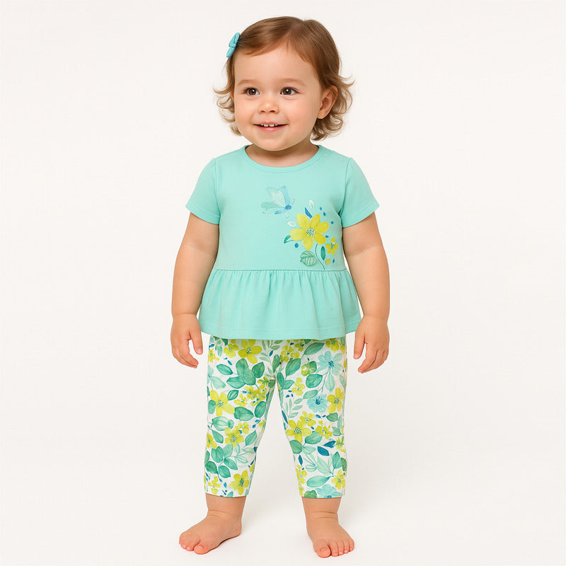 Conjunto Para Bebé Blusa+pantalon Mod.1734 Marca Mayoral® Agata 12 Meses