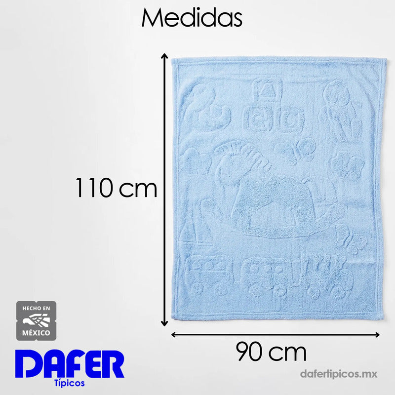 Cobertor Frazada Ligero Jacquard Cunero 90x110m Providencia® Caballito Azul
