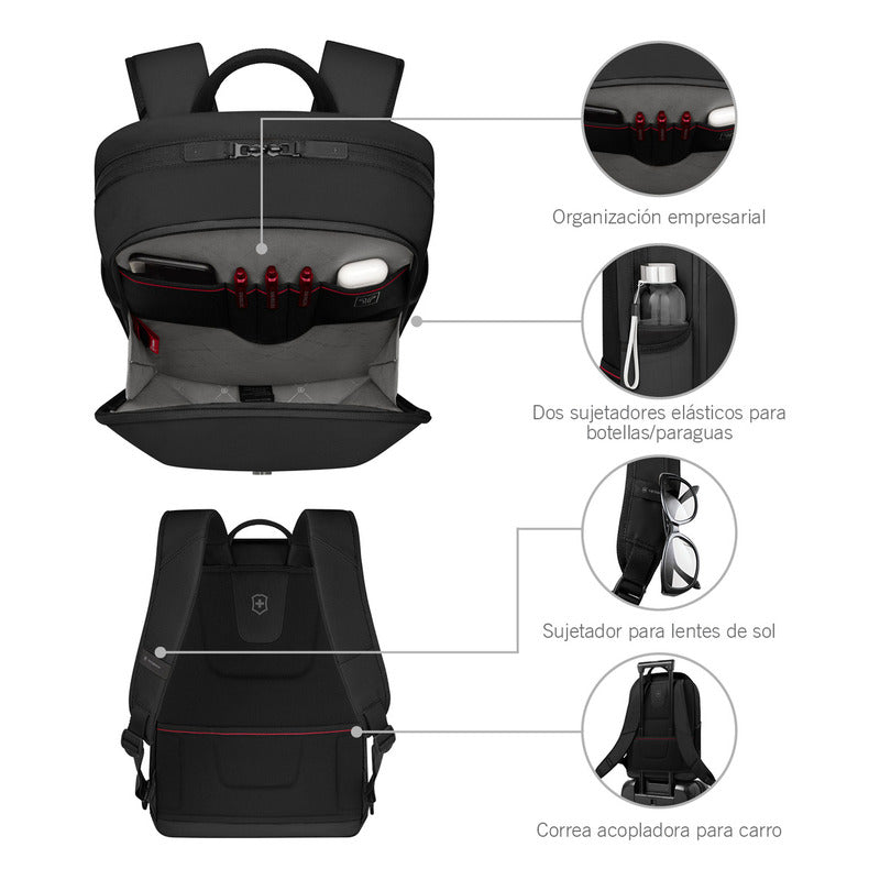 Mochila Altmont Modern Compact Backpack, Victorinox Color Negro Liso
