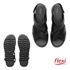 Sandalia Casual Para Dama Piel Confort M.124215 Marca Flexi® Negro 23.5 Mx