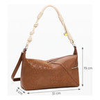 Bolso Para Mujer Con Bordado Mod.26saxp Marca Desigual® Chocolate Bordado Níquel Beige