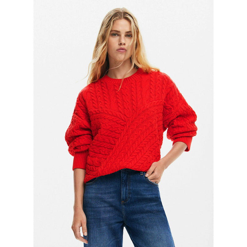 Sweater Juvenil De Punto Con Relieve De Dama Marca Desigual®