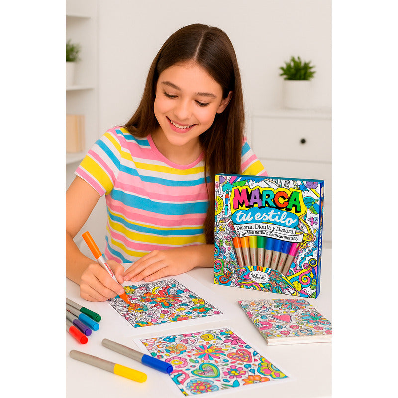 Libro Para Colorear Marca Tu Estilo Mod. Kl-1013 Novelty®