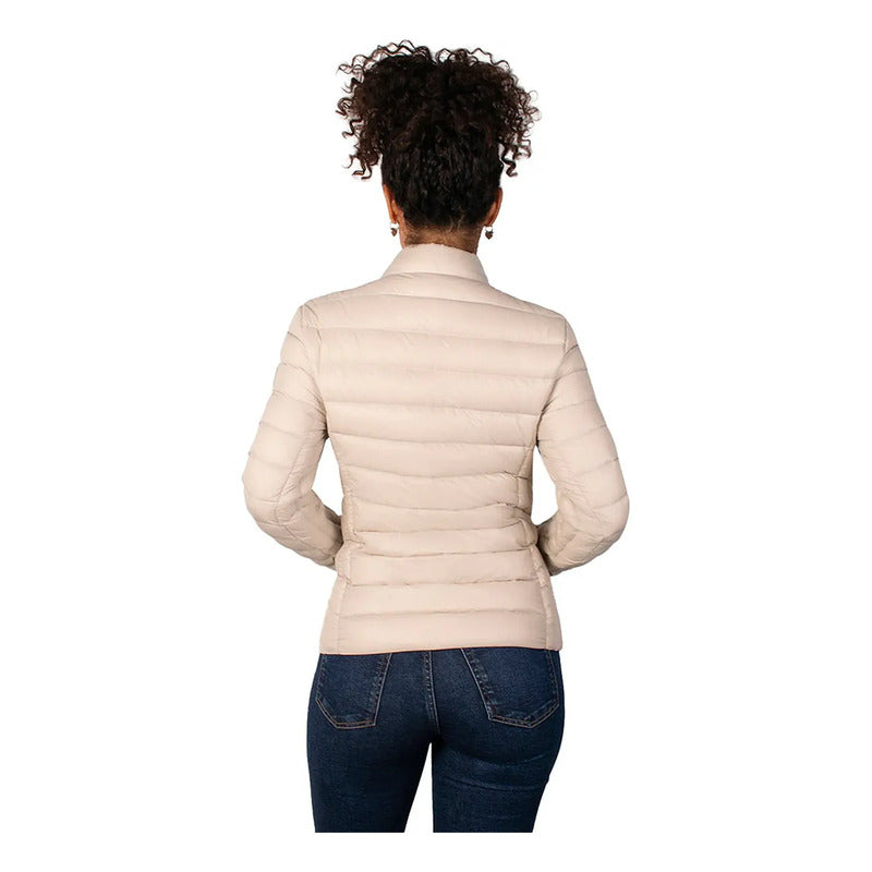 Chamarra Capitonada Mod.dw86-pol7096 De Pluma Greenlander® Beige M Lisa
